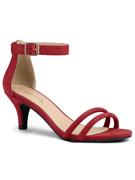 women's red ankle strap sandals